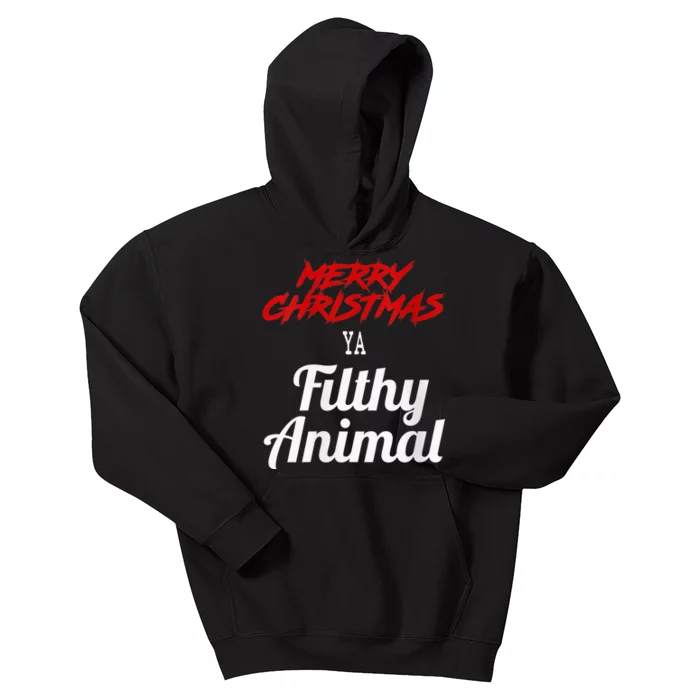 Wo Merry Christmas Animal Filthy Ya V-Neck Kids Hoodie