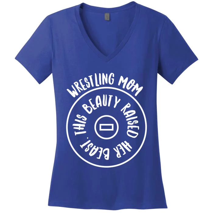 Wrestling Mom Cute Gift Women's V-Neck T-Shirt