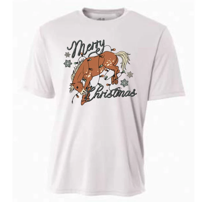 Western Merry Christmas (Excusive) Dtf Transfer Ready To Press Direct To Film Cooling Performance Crew T-Shirt