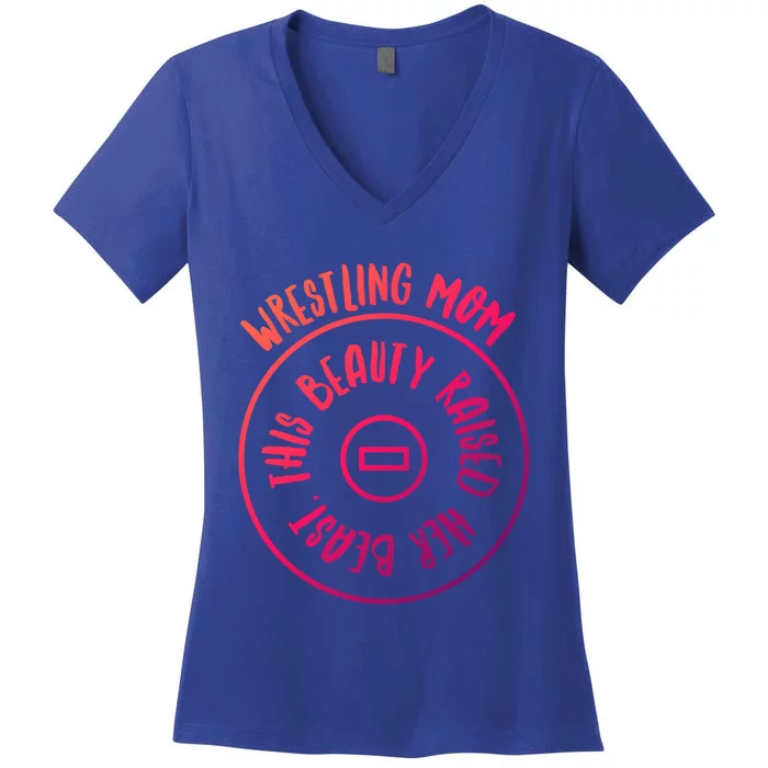 Wrestling Mom Cute Gift Women's V-Neck T-Shirt