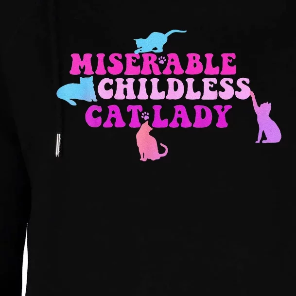 Women Miserable Childless Cat Lady Gift Womens Funnel Neck Pullover Hood