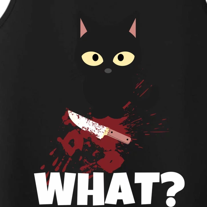 What? Murderous Cat With Knife For Cat Friends Gift Performance Tank