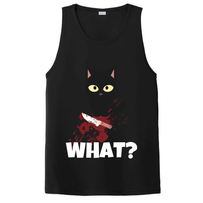 What? Murderous Cat With Knife For Cat Friends Gift Performance Tank