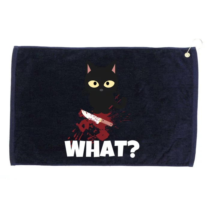 What? Murderous Cat With Knife For Cat Friends Gift Grommeted Golf Towel