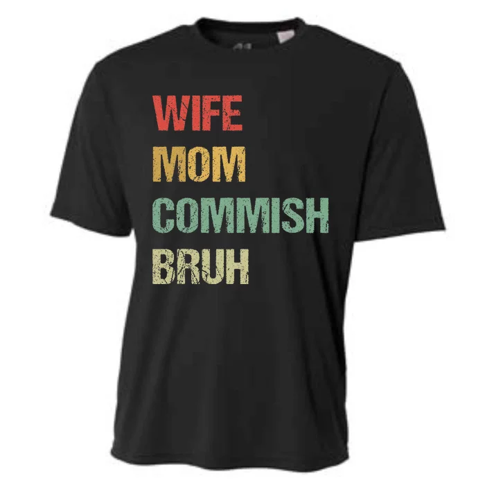 Wife Mom Commish Bruh Funny Fantasy Football Commissioner Cooling Performance Crew T-Shirt