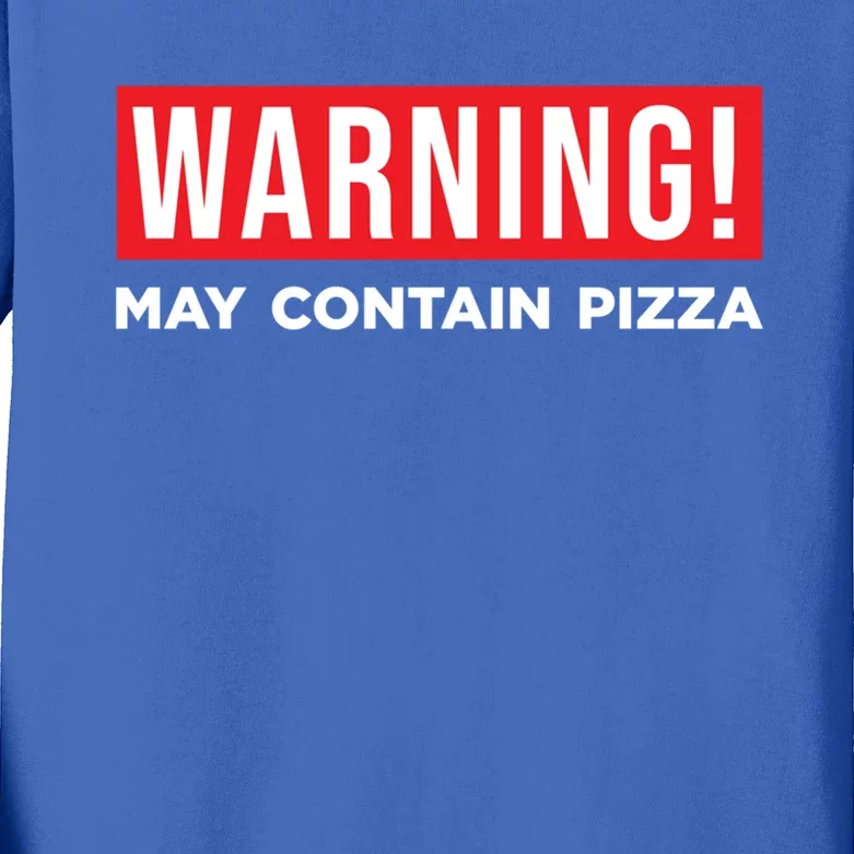 Warning May Contain Pizza Lover Italian Food Chef Home Cook Great Gift Kids Long Sleeve Shirt