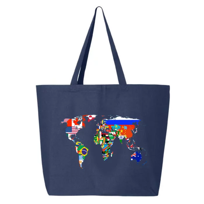 World Map Country Flag Atlas Gift Funny Gift 25L Jumbo Tote