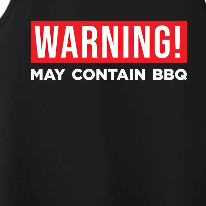 Warning May Contain Bbq Barbecue Grilling Smoking Gift Dad Great Gift Performance Tank