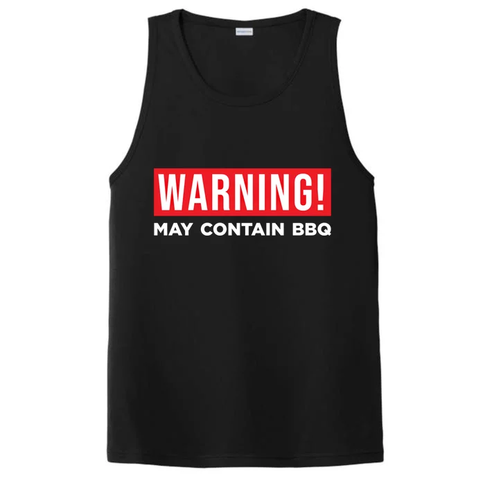 Warning May Contain Bbq Barbecue Grilling Smoking Gift Dad Great Gift Performance Tank