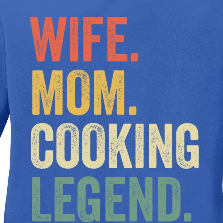 Wife Mom Cooking Legend Funny Cook Chef Mother Cute Gift Ladies Long Sleeve Shirt