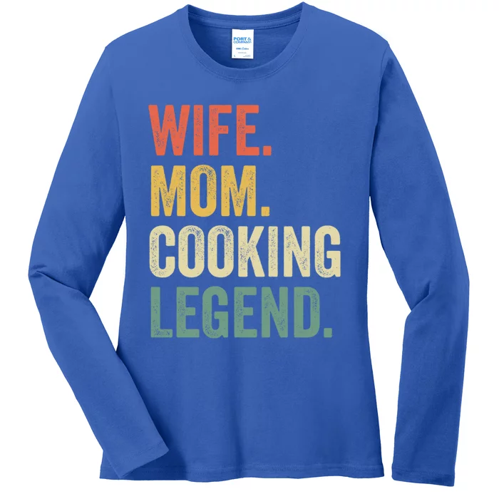 Wife Mom Cooking Legend Funny Cook Chef Mother Cute Gift Ladies Long Sleeve Shirt