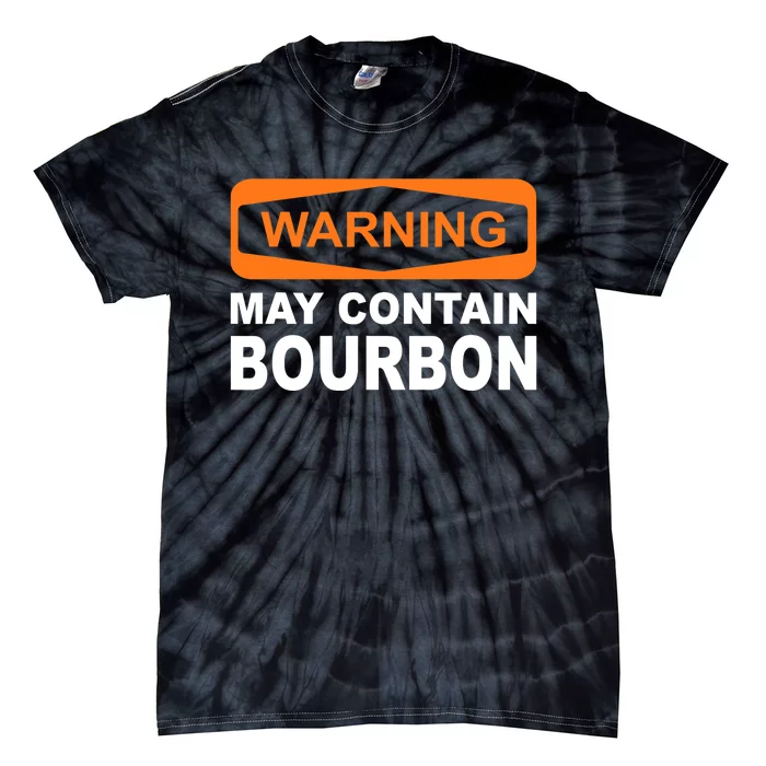 Warning May Contain Bourbon Funny Drinking Tie-Dye T-Shirt