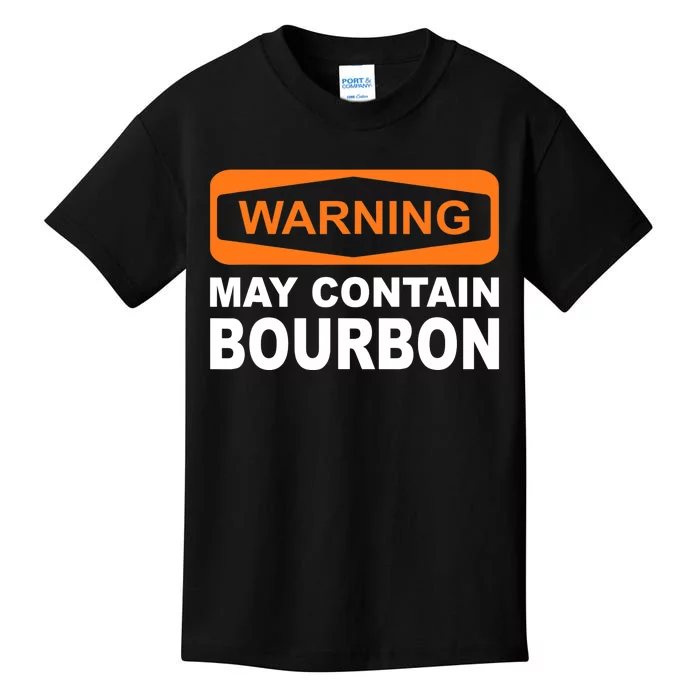 Warning May Contain Bourbon Funny Drinking Kids T-Shirt