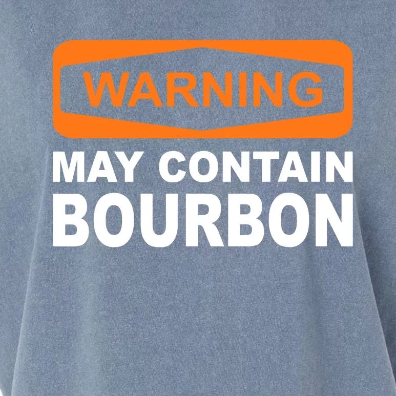 Warning May Contain Bourbon Funny Drinking Garment-Dyed Women's Muscle Tee