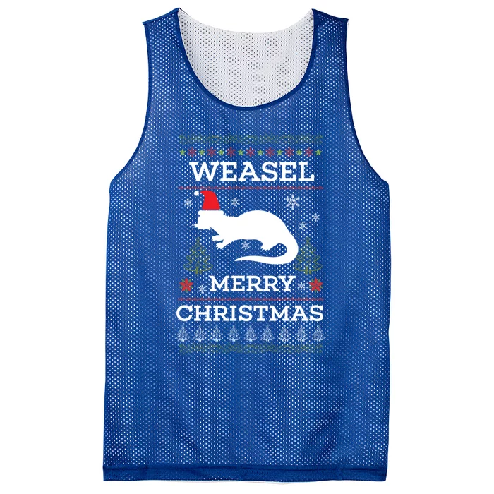 Weasel Merry Christmas Funny Ugly Christmas Design Gift Mesh Reversible Basketball Jersey Tank