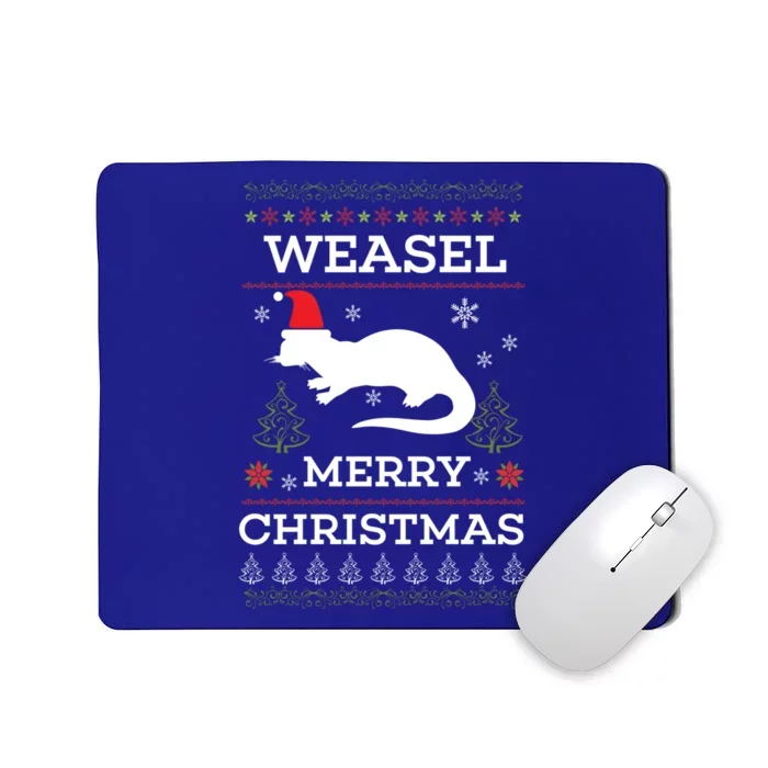 Weasel Merry Christmas Funny Ugly Christmas Design Gift Mousepad