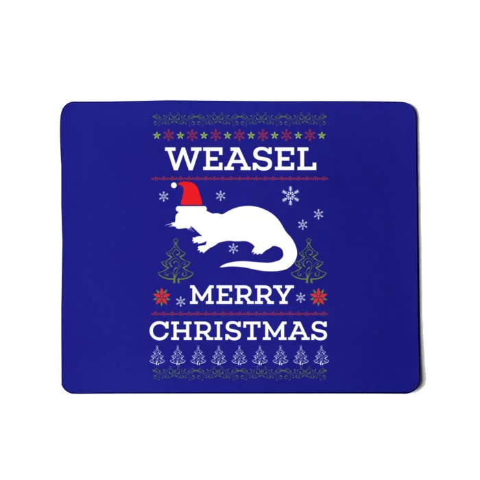 Weasel Merry Christmas Funny Ugly Christmas Design Gift Mousepad