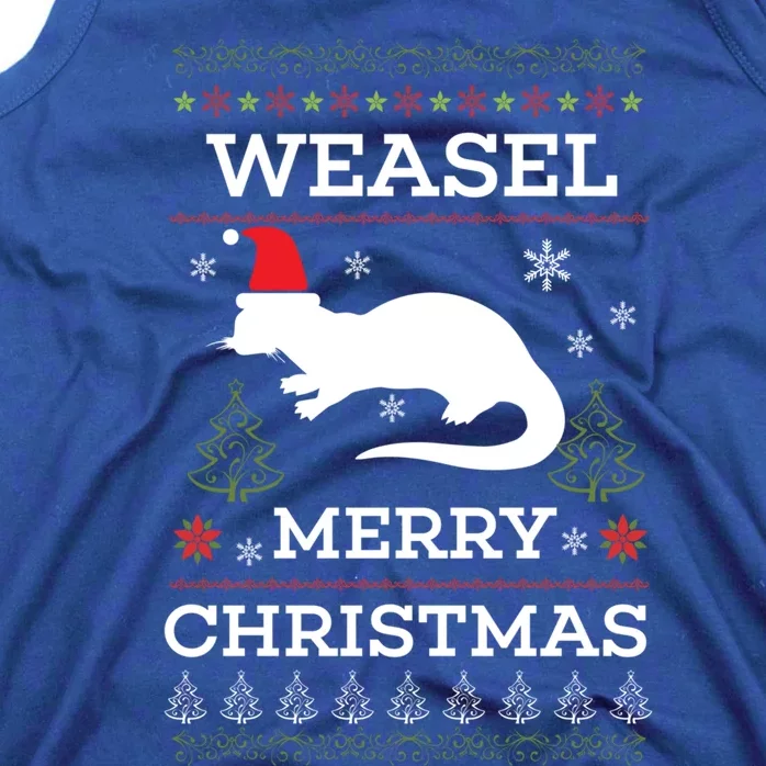 Weasel Merry Christmas Funny Ugly Christmas Design Gift Tank Top