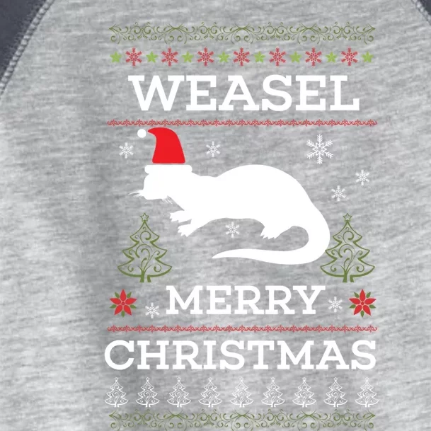 Weasel Merry Christmas Funny Ugly Christmas Design Gift Toddler Fine Jersey T-Shirt