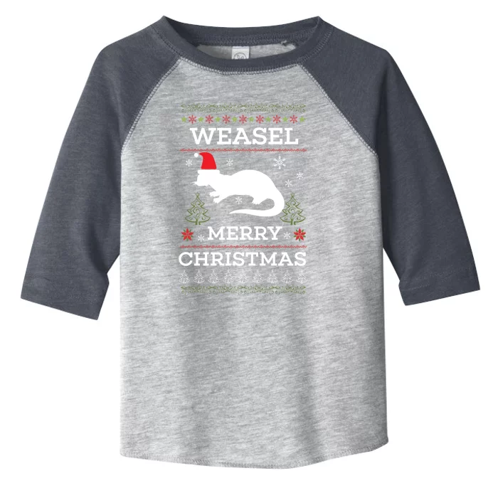 Weasel Merry Christmas Funny Ugly Christmas Design Gift Toddler Fine Jersey T-Shirt