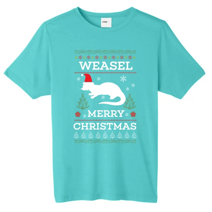 Weasel Merry Christmas Funny Ugly Christmas Design Gift ChromaSoft Performance T-Shirt