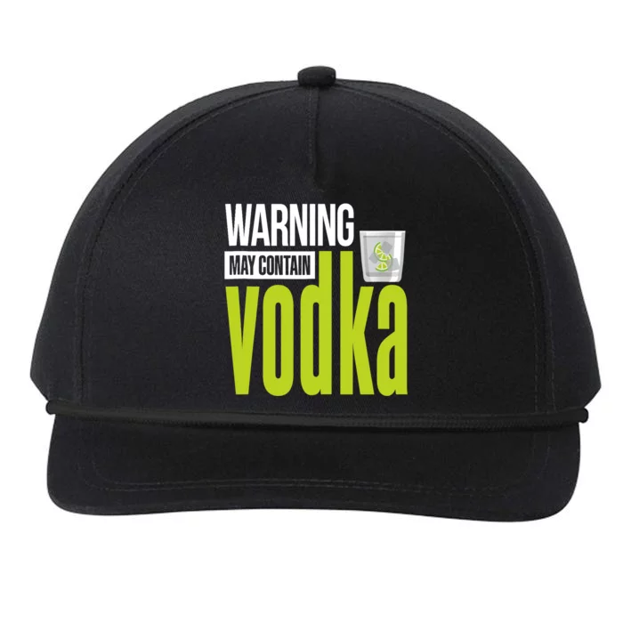 Warning May Contain Vodka! Alcohol Vodka Tank Top Snapback Five-Panel Rope Hat