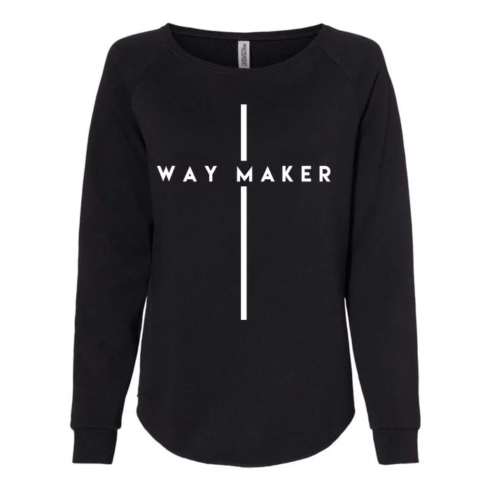 Way Maker Cross Christian Womens California Wash Sweatshirt