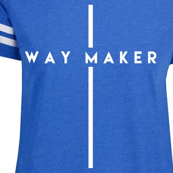 Way Maker Cross Christian Enza Ladies Jersey Football T-Shirt