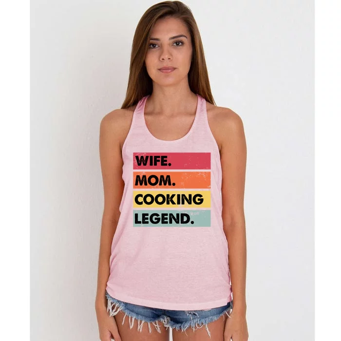 Wife Mom Cooking Legend Funny Chef Mother Gift Women's Knotted Racerback Tank