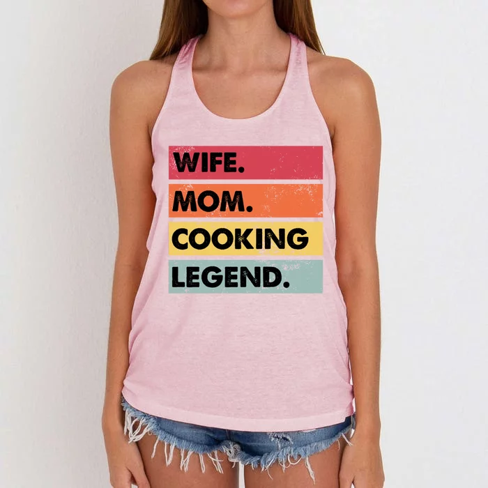 Wife Mom Cooking Legend Funny Chef Mother Gift Women's Knotted Racerback Tank