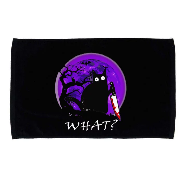 What Murderous Cat Holding Knife Funny Halloween Costume Microfiber Hand Towel