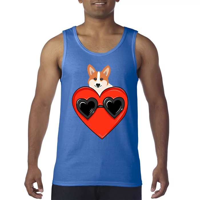 Wo My Dog Welsh Corgi Valentine Heart Valentine's Day Gift Tank Top