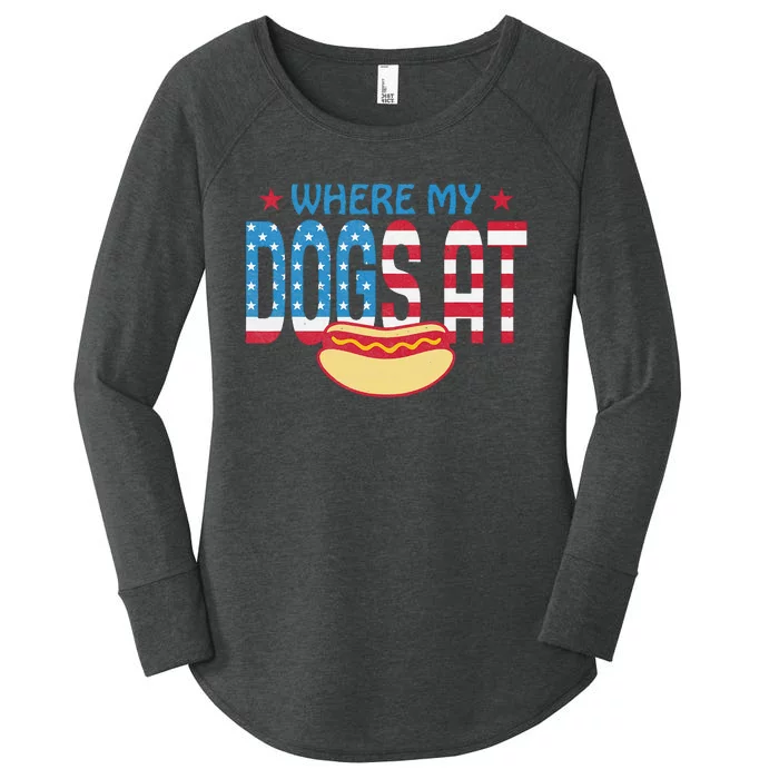 Where My Dogs At Women's Perfect Tri Tunic Long Sleeve Shirt