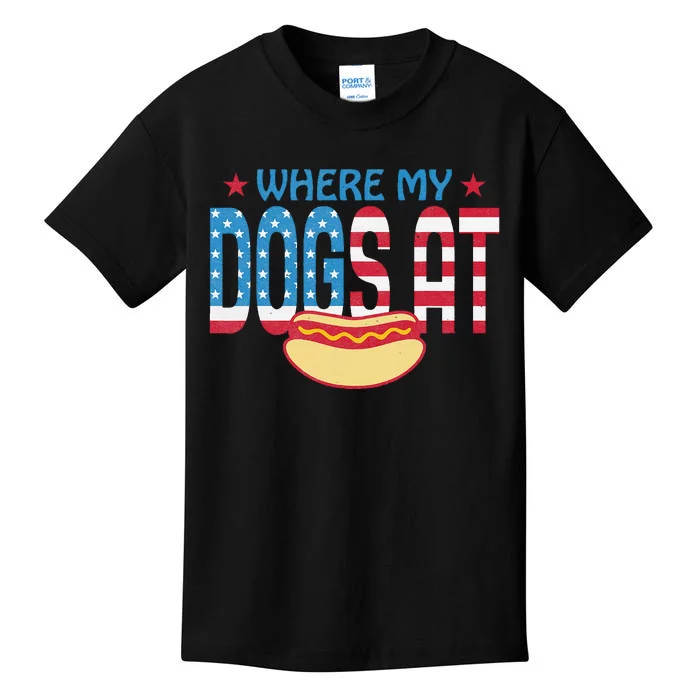 Where My Dogs At Kids T-Shirt