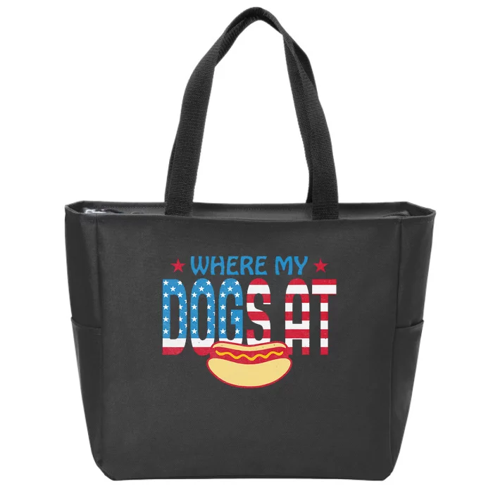 Where My Dogs At Zip Tote Bag