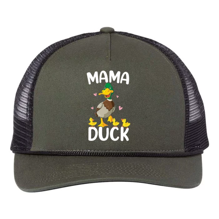 Wo Mama Duck Funny Mom Mothers Day Red Bandana Great Gift Retro Rope Trucker Hat Cap