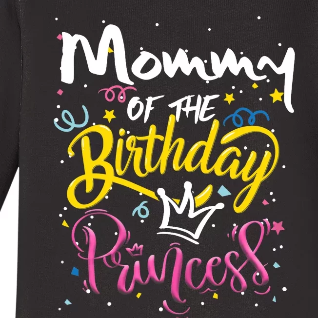 Wo Mothers Day Mommy Of The Birthday Princess Cute Lovely Baby Long Sleeve Bodysuit