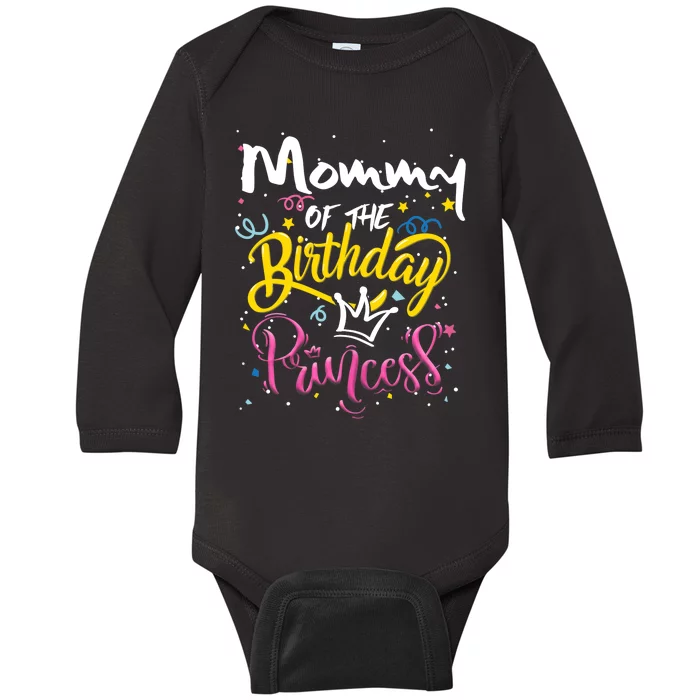 Wo Mothers Day Mommy Of The Birthday Princess Cute Lovely Baby Long Sleeve Bodysuit