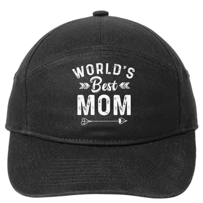 Womens Mother's Day World's Best Mom T Gift 7-Panel Snapback Hat