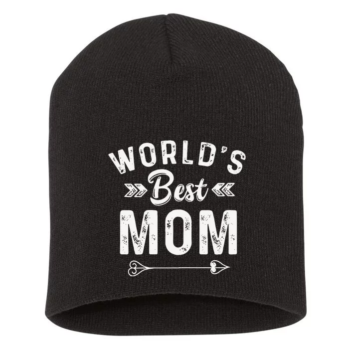 Womens Mother's Day World's Best Mom T Gift Short Acrylic Beanie