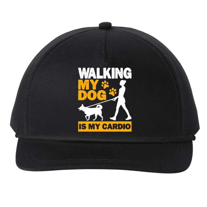 Walking My Dog Is My Cardio, Trekking, Funny Dog Walking Snapback Five-Panel Rope Hat