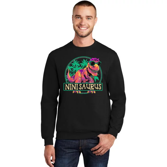 Womens Mother's Day Gift Ninisaurus T Rex Nini Saurus Dinosaur Sweatshirt