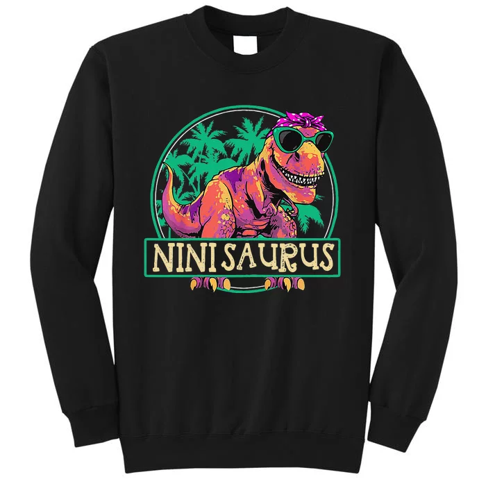 Womens Mother's Day Gift Ninisaurus T Rex Nini Saurus Dinosaur Tall Sweatshirt