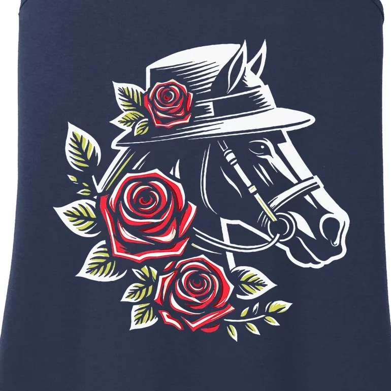 Women Mom Derby Day 2024 Funny Rose Derby Ladies Essential Tank