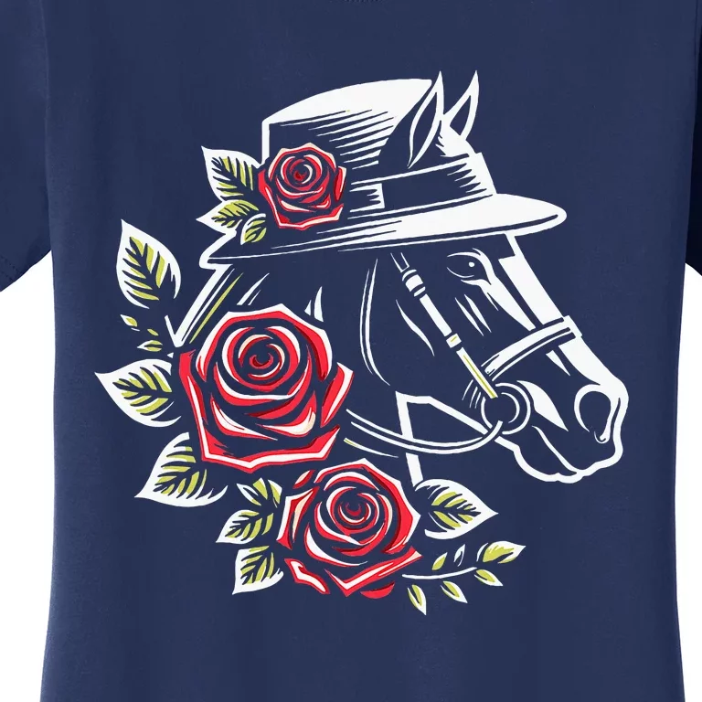 Women Mom Derby Day 2024 Funny Rose Derby Women's T-Shirt