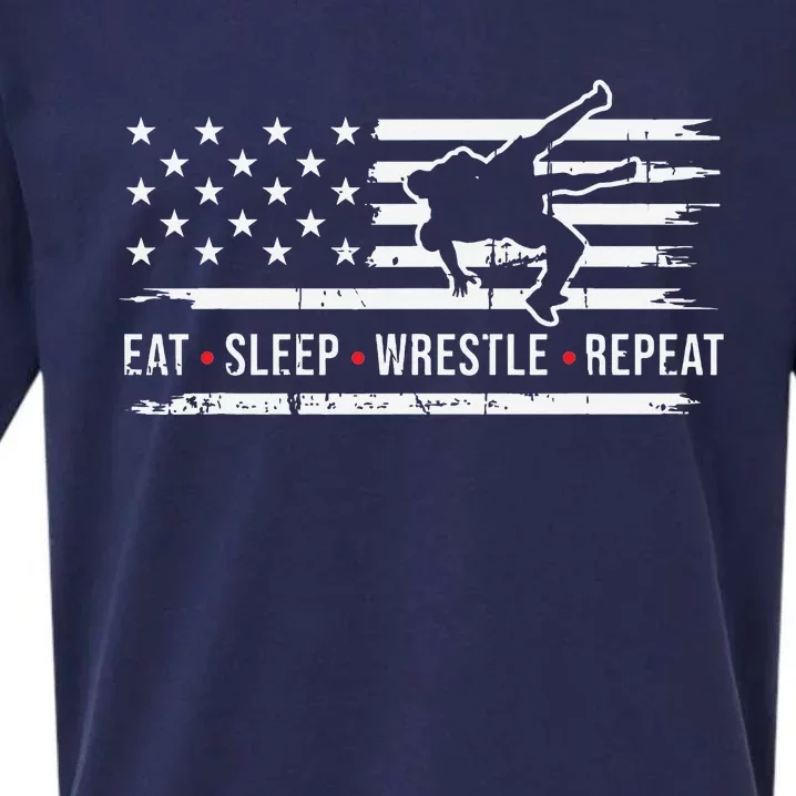 wrestling MMA eat sleep wrestle repeat funny theme wrestler Sueded Cloud Jersey T-Shirt