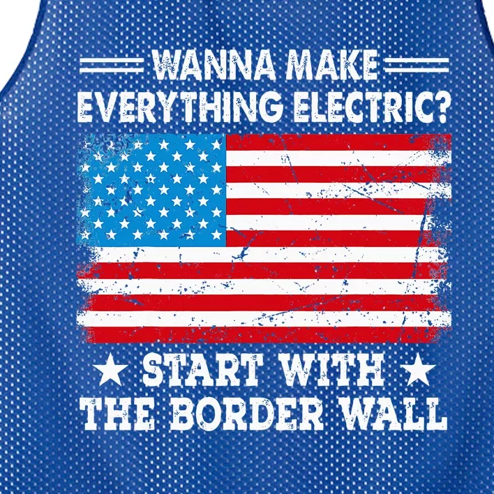 wanna make everything electric start with  border wall Mesh Reversible Basketball Jersey Tank