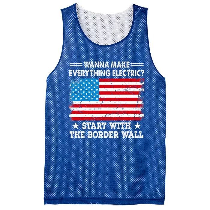 wanna make everything electric start with  border wall Mesh Reversible Basketball Jersey Tank