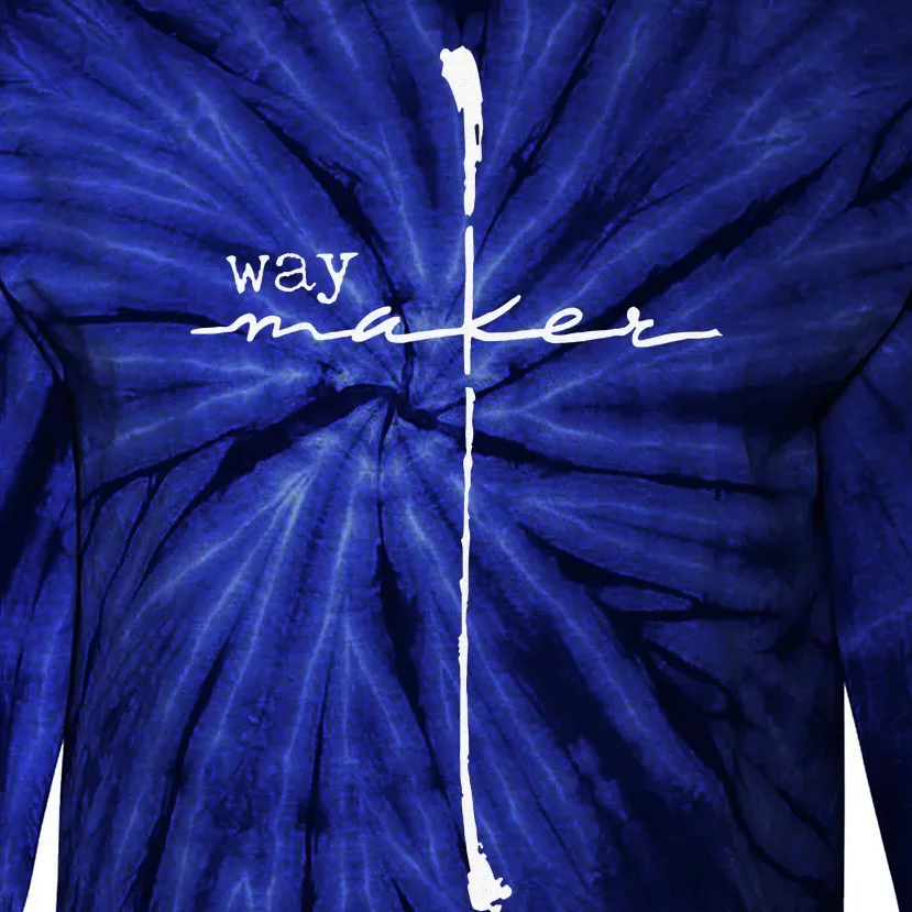 Way Maker, Easter Or Every Day Cross Design Tie-Dye Long Sleeve Shirt