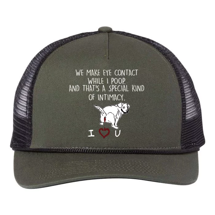 We Make Eye Contact While I Poop Funny Family Humor Retro Rope Trucker Hat Cap